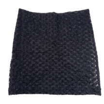 Simona Rocha Textured Polyamide Pencil Straight Skirt Size 12 Black Flor... - £109.86 GBP
