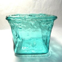 Recycled Glass Aqua Blue Square Vase Made in Spain - £26.09 GBP