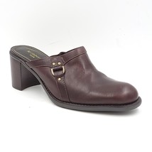 Liz Claiborne Women Mule Heels Mayfay Size US 8.5M Brown Leather - £4.74 GBP