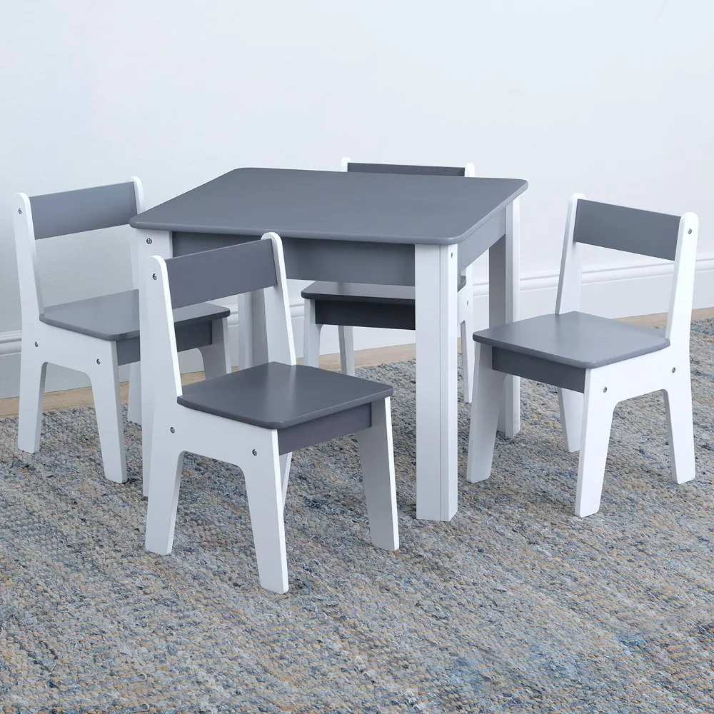 Table and 4 Chair Set Game Table and Chairs for Children Children&#39;s Wood... - £273.06 GBP