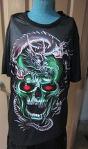 Black Dragon Skull Crew Neck Shirt  - XXL - £18.59 GBP