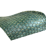 A Lot of 4 Tilapia Fish Skins Hide Leather Glamorous Glitter Green Gold - $368.88 MXN