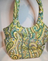 Vera Bradley Lemon Parfait Large Hobo Shoulder Bag Handbag Purse Retired - $19.34