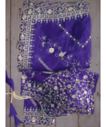 Tabby Orgenza Silk Saree,Sequence Embroidery Design C’pallu Work  - $95.00