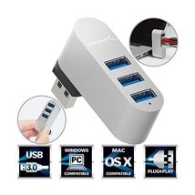 Sabrent Premium 3-Port Aluminum Mini USB 3.0 Rotatable Hub [90/180 Degre... - $42.00