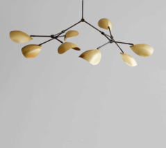 Stilnovo Style 8 Arm Curved Disk Shade Branch Sputnik Chandelier Light F... - £607.36 GBP