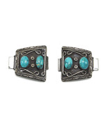 Navajo Turquoise Stones on Silver Watch Tips End Pieces P Benally Signed... - £91.65 GBP