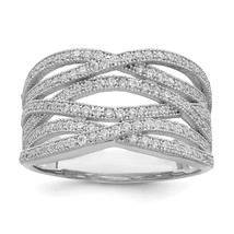 Brilliant Embers Silver  150 Stone Micro Pav CZ Ring QMP917 - $947.74 MXN