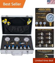 Hydraulic Pressure Test Kit for Excavator, Includes 9 Couplings, 3 Test ... - $93.91