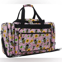 NGil Canvas 20&quot; Duffle Bag - Bumble Honey Bee Happy - Pink &amp; Black - New In Bag - £22.65 GBP