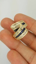2Ct Baguetteschliff Labor Erstellt Saphir Damen Ring 14k Gelbgold Versilbert - £86.47 GBP