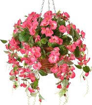Artificial Fake Hanging Flowers Plants Baskets for Outdoor Spring Summer - £28.30 GBP