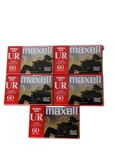 Maxell UR 60 Blank Audiocassettes Normal Bias Lot of 5 Brand New Sealed - £16.35 GBP