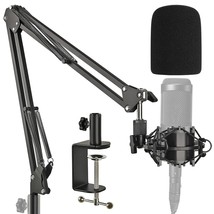 At2020 Mic Stand With Shock Mount And Pop Filter, Suspension Scissor Boom Arm Wi - £43.15 GBP