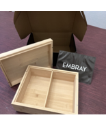 Bamboo Wood Keepsafe Box w Magnetic lid Removable Divider Tray Lid NEW - $57.48 CAD