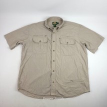 CABELAS Outdoor Gear XL Plaid 3 Pocket Button Shirt Short Sleeve  - £22.94 GBP