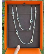 BNIB Hermes Farandole Long Necklace 120 cm Sterling Silver Chaine D’Ancr... - $2,802.53 CAD
