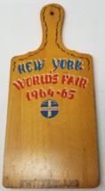 Switzerland New York World&#39;s Fair 1964 Swiss Cheese Board Modern Wood - $23.70