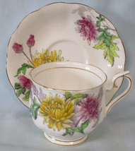 Royal Albert Flower of the Month Hampton Shaped Cup &amp; Saucer #11 Chrysan... - $24.74