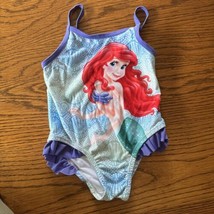 Girls Size 12 Months Disney Princess Ariel Bathing Suit In Great Used Co... - $9.78