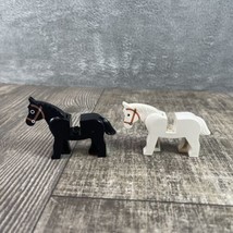 Vintage Lego Horse Lot Of 2 Black And White - £7.46 GBP