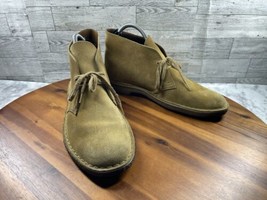 Clarks Desert Chukka Boots Men 9 M Shoes Brown Suede Lace Up Comfort Bootie - $37.44