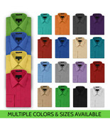 NEW Omega Italy Men&#39;s Dress Shirt Long Sleeve Solid Color Regular Fit 15... - $33.30 CAD+