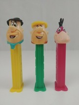 Vintage Lot of 3 Flintstones Pez Dispensers Fred, Barney, &amp; Dino - $183.57 MXN