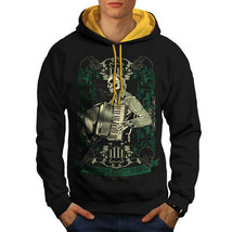 Wellcoda Hardcore Night Mens Contrast Hoodie, Accordion Casual Jumper - £31.46 GBP