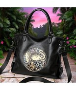 Boho Elephant Embossed Tote Bag Large Faux Leather Shoulder Purse Women - $30.99