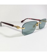 Gucci GG1221S 003 Gold/Dark Red Rectangular Rimless Sunglasses - $245.00