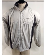 Vintage Reebok Men&#39;s Small Full Zip Lined Windbreaker Jacket Gray 42&quot; Chest - £12.93 GBP