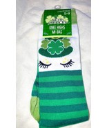 SOCKS   SHAMROCK St. Patrick&#39;s  Day  CUTE KNEE  GREEN AND WHITE  Size 5-9 - $237.27 MXN