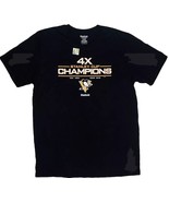 NEW Mens Reebok NHL Pittsburgh Penguins Black 4X Stanley Cup Champions T... - $426.65 MXN