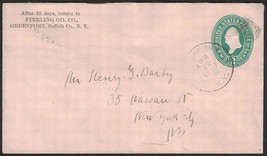 1897 NEW YORK Cover - Sterling Oil Co, Greenport to NYC K6 - £2.35 GBP