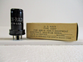 Ken Rad 6SH7 Vacuum Tube US Navy Metal TV-7 Tested New in Box - $4.25