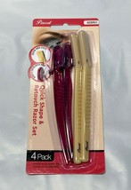 Pinccat Eyebrow Razors Quick Shape &amp; Retouch Razor Set 4 Pack AEBR01 - £1.99 GBP