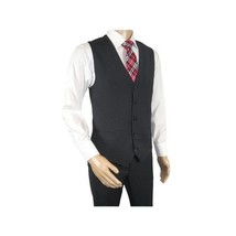 Men Suit BERLUSCONI Turkey 100% Italian Wool Super 180's 3pc Vested #Ber21 Black image 9