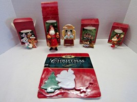 Lot of 6 Hallmark &amp; Other Christmas Ornaments Santa Gingerbread Man Mouse Bells - £20.19 GBP