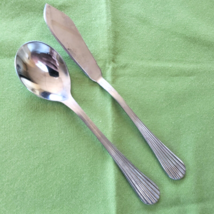 Gibson Stainless Caprice Pattern Sugar Spoon &amp; Butter Knife 18/0 China G... - $15.83