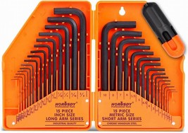 Horusdy Hex Key Wrench Set 31Pc Allen Wrench Set (0.028-3/8 Inch 0.7-10 Mm) - £22.72 GBP