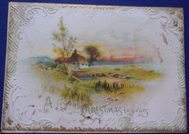 Victorian A Joyous Christmas Be Yours Winter Scene Card Late 1800s - $133.06 MXN