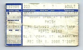 Biglietto Del Concerto Dei Phish 8 Settembre 2000 Albany New York - $49.47