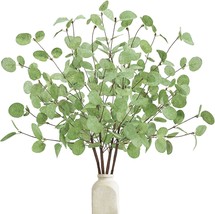 Ruidazon 4 Pcs Artificial Eucalyptus Stems Leaves, 26.3&quot; Real Touch Leaf Faux - £27.52 GBP