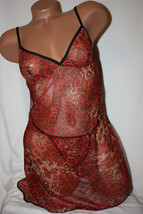 Nwt Lingerie Babydoll Teddy Costume Camisole Panties - One Size - Leopard Print - £5.59 GBP