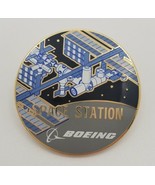 Boeing Space Station Souvenir Lapel Hat Round Pin Pinchback - $29.50