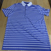 RLX Ralph Lauren Regatta Bay Golf Club Polo White / Blue Stripe Sz LARGE - $420.14 MXN