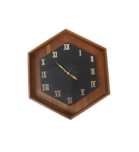 Vtg 70s Mid Century Modern MCM Howard Miller Wood Roman Numeral Wall Clo... - $395.95