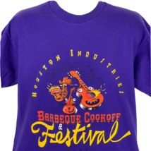 Houston Industries Barbeque Cookoff Vintage 90s T Shirt Large BBQ Mens Purple - $44.17