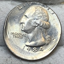 1984 25c Washington Quarter Broadstrike Mint Error**Original Luster**   20230060 - £39.33 GBP